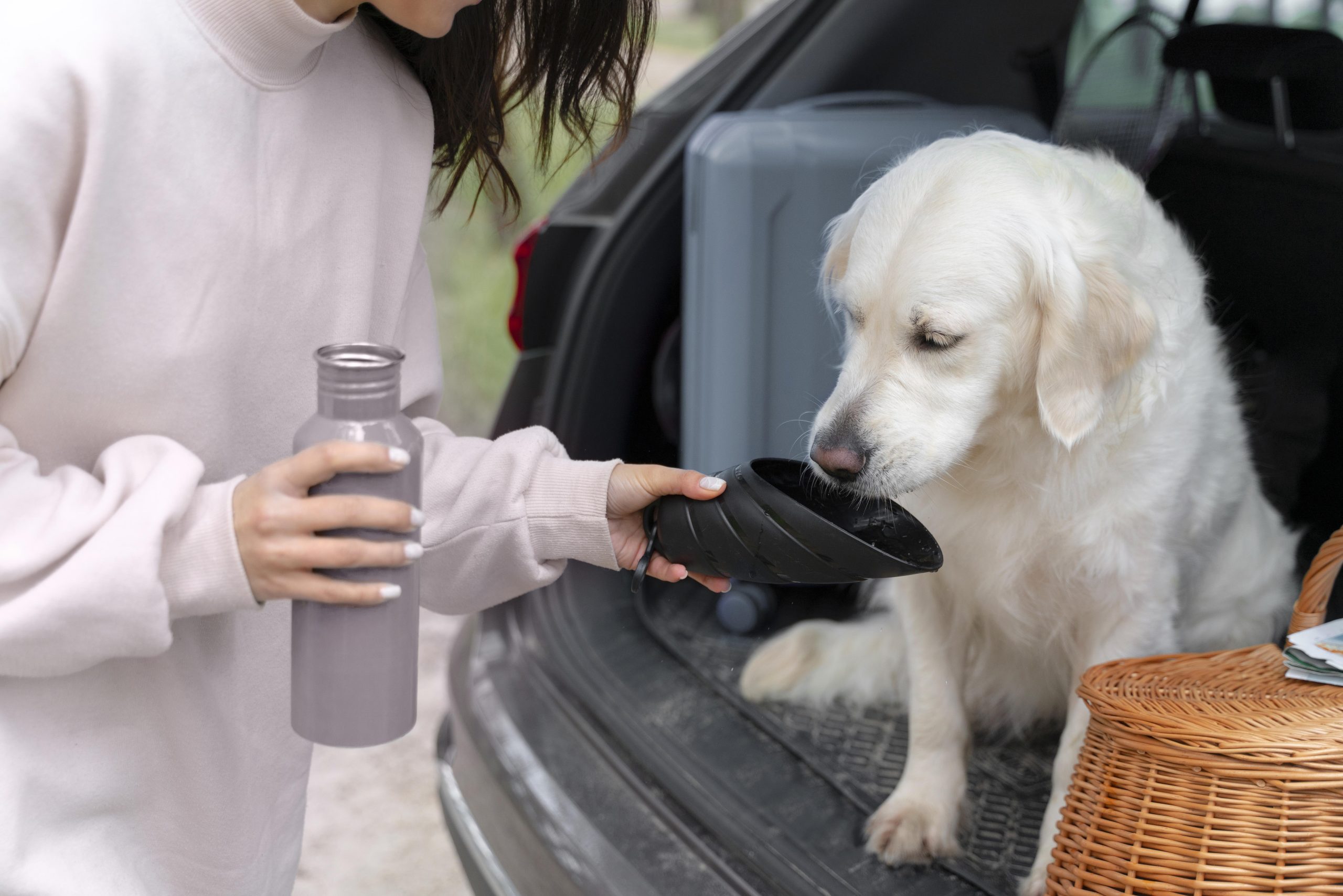 Importante mantener hidratada a tu mascota durante viajes largos